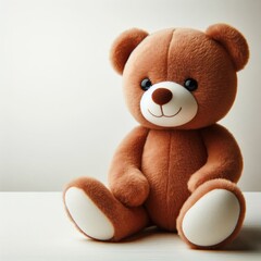 Charming Brown Teddy Bear on White Backdrop