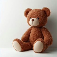 Brown Teddy Bear Doll on White Background