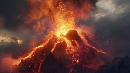 Nature's Fury Unleashed: The Majestic Power of an Erupting Volcano