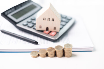 Finance home investments concept. Mortgage from the bank is essential for financing home...