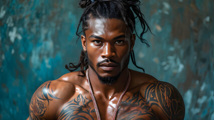 Authentic Curls: Muay Thai Athlete's Natural Hair, True Grit Black Fighter's Authentic Hairstyle, Genuine Essence African American Warrior's Natural Look, Pure Strength Natural Hair of a Black Athlete