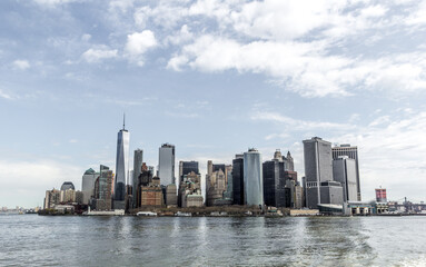 Naklejka premium city skyline New York, USA from Hudson River