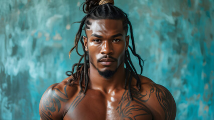 Authentic Curls: Muay Thai Athlete's Natural Hair, True Grit Black Fighter's Authentic Hairstyle, Genuine Essence African American Warrior's Natural Look, Pure Strength Natural Hair of a Black Athlete