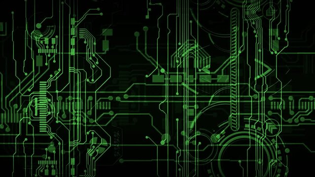Computer Motherboard Circuit Layers - Close Passing Loop - Abstract technological animation for your vertical background, canvas, overlay, intro, title, logo, screen saver compositions