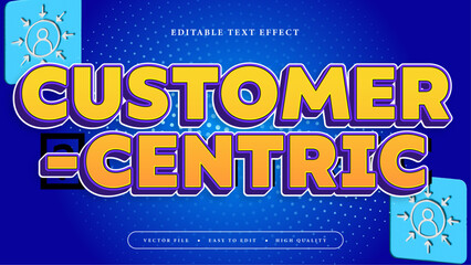 Orange blue and yellow customercentric 3d editable text effect - font style