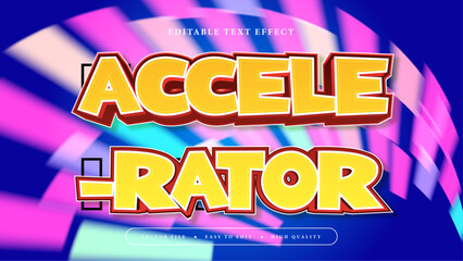 Colorful accelerator 3d editable text effect - font style