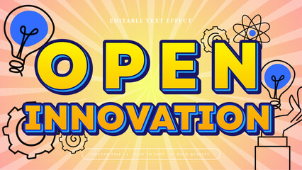 Colorful open innovation 3d editable text effect - font style
