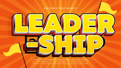 Yellow orange and red leadership 3d editable text effect - font style