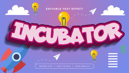 Colorful incubator 3d editable text effect - font style