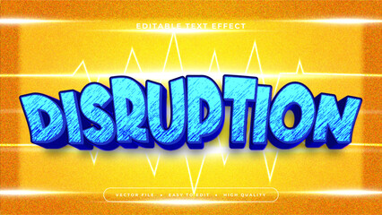 Orange yellow and blue disruption 3d editable text effect - font style