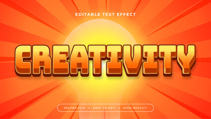 Orange and yellow creativity 3d editable text effect - font style