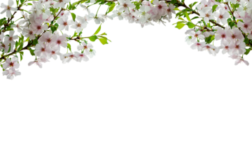 Sakura flower frame isolated