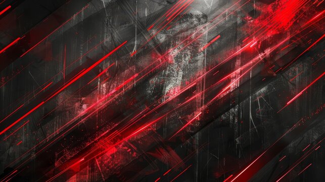 Red and black abstract technology theme background.