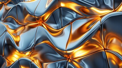 Silver abstract background
and liquid gold.