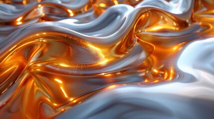 Silver abstract background
and liquid gold.