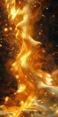 Liquid black and gold abstract background.