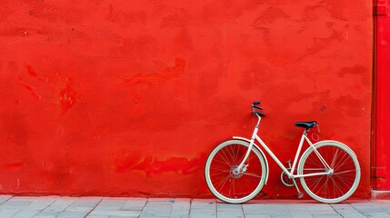 Bicycle Against Concrete Wall