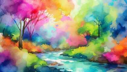 Obraz na płótnie Canvas Bright colorful watercolor paint background texture