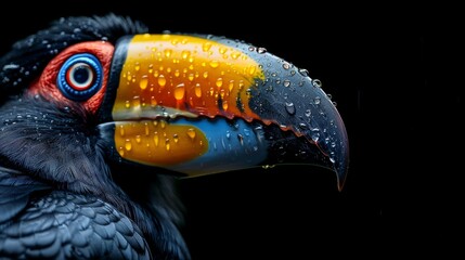 Obraz premium A colorful bird with a blue head