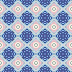 Fototapeta premium Seamless Ikat ethnic traditional pattern geometric abstract folklore ornament Tribal ethnic illustration background