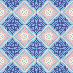 Seamless Ikat ethnic traditional pattern geometric abstract folklore ornament Tribal ethnic illustration background
