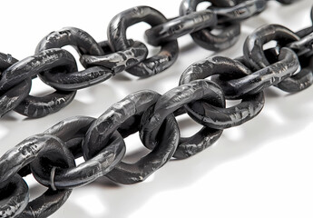 steel chain with gray metal and white background - Powered by Adobe