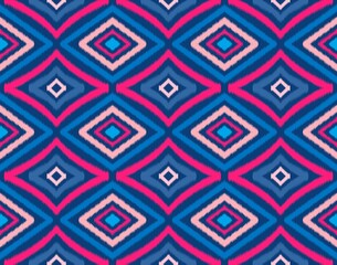 Seamless Ikat ethnic traditional pattern geometric abstract folklore ornament Tribal ethnic illustration background