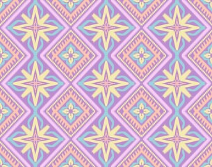 Seamless Ikat ethnic traditional pattern geometric abstract folklore ornament Tribal ethnic illustration background