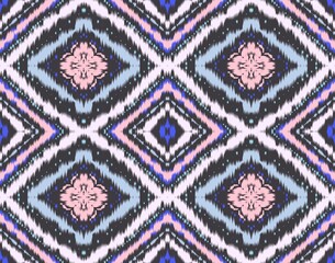 Seamless Ikat ethnic traditional pattern geometric abstract folklore ornament Tribal ethnic illustration background