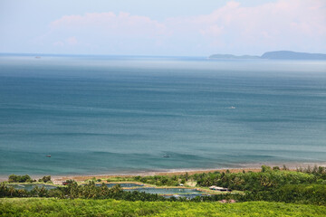Gulf of Thailand scenery view from the top of Khao Dinso Viewpoint (Dinso Hill) in Saphli District, Chumphon Province, Thailand 