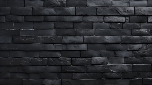 Minimalistic Texture of Black Painted Brick Wall, Minimalistic texture, black, painted brick wall
