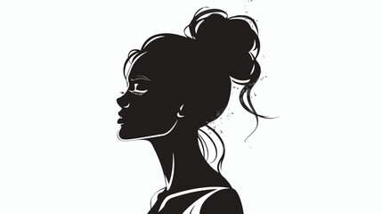 Vector icon of woman. Female silhouette. Hand drawn style