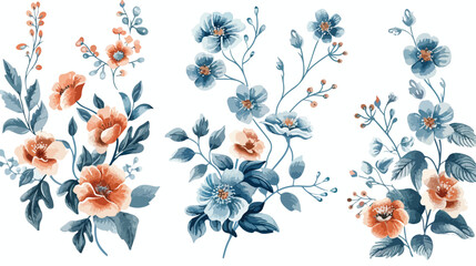 Vector illustration. floral pattern in the style 