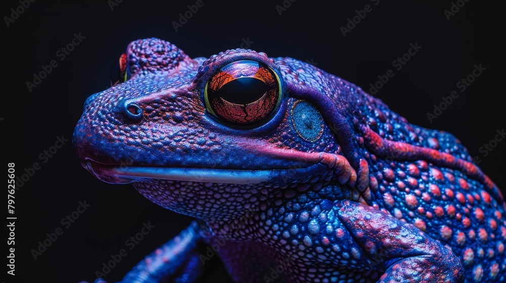 Wall mural A frog with red eyes and blue skin