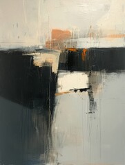 Monochrome abstract painting