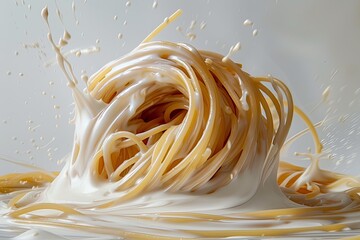 Twirling Taste of Italy: Capturing Motion in a Dynamic Spaghetti Dinner Photograph