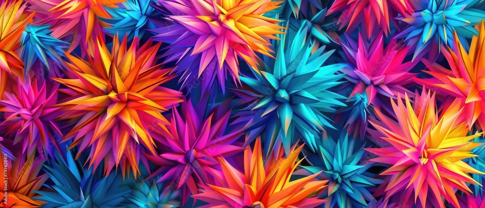 Wall mural colorful spiky pattern for backgrounds and design