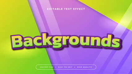 Green and purple violet background 3d editable text effect - font style