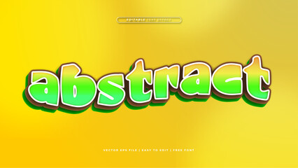 Yellow and green abstract 3d editable text effect - font style