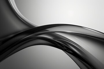 Curved object against elegant black and white gradient background