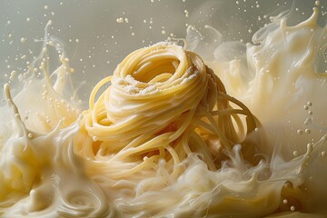 Twirling Symphony: Capturing the Art of a Dynamic Spaghetti Dinner