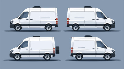 Compact cargo van set. argo van with side front and b