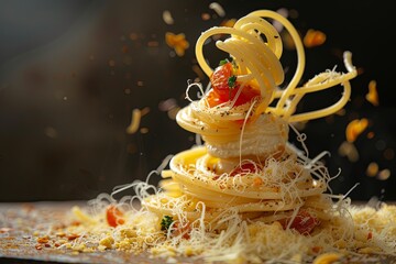 Eccentric Eats: Spaghetti Symphony of Light, Shadow, and Color