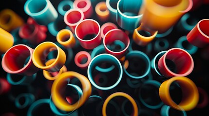 A colorful background with many colored rings.