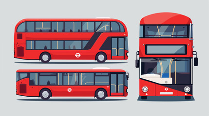 Double-decker bus isolated. Bus with side view background Vector - obrazy, fototapety, plakaty