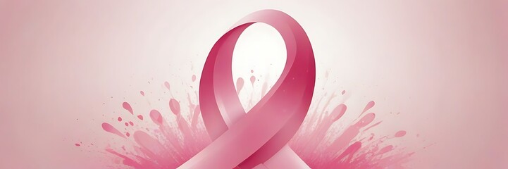 Breast Cancer Awereness Month with pink ribbon. Think pink!