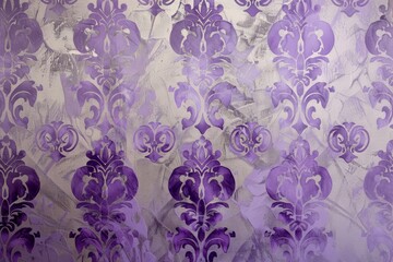 Fototapeta premium Majestic Purple Damask on Canvas