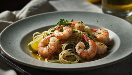 A plate of shrimp scampi