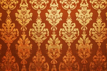 Fototapeta premium Rich autumnal hues form a regal damask pattern, suitable for creating a warm and inviting atmosphere in any space.