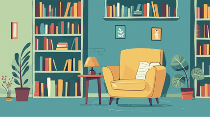 Flat place for reading in living room with chair 